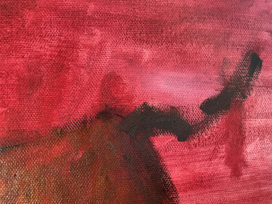 A painting titled 'Raging Bull by Ryan Louder' by Ryan Louder