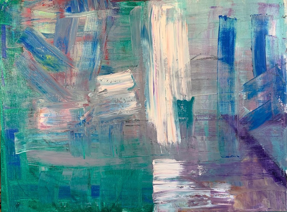 A painting titled 'Abstract Canvas 18x24 by Ryan Louder' by Ryan Louder