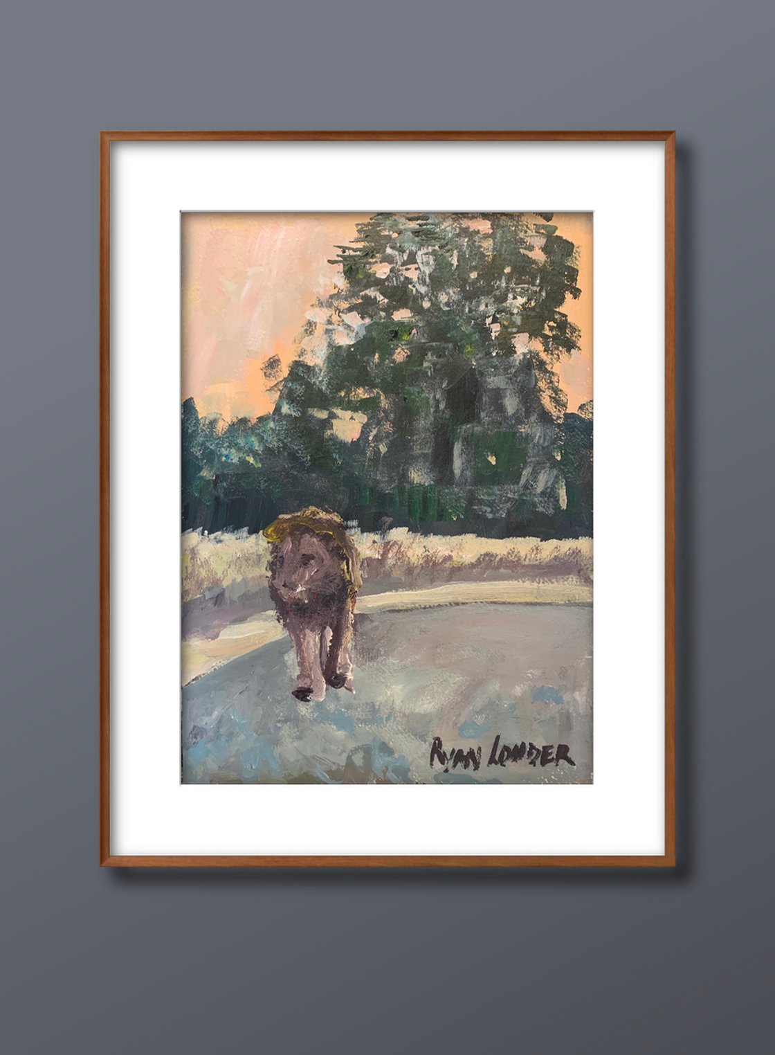 A painting titled 'Lion by Ryan Louder' by Ryan Louder