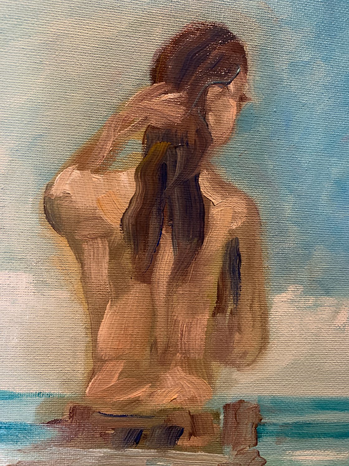 A painting titled 'Peace On The Beach by Ryan Louder' by Ryan Louder