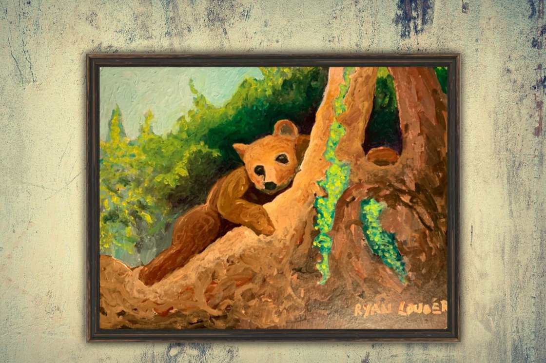 Bear Resting On A Tree by Ryan Louder