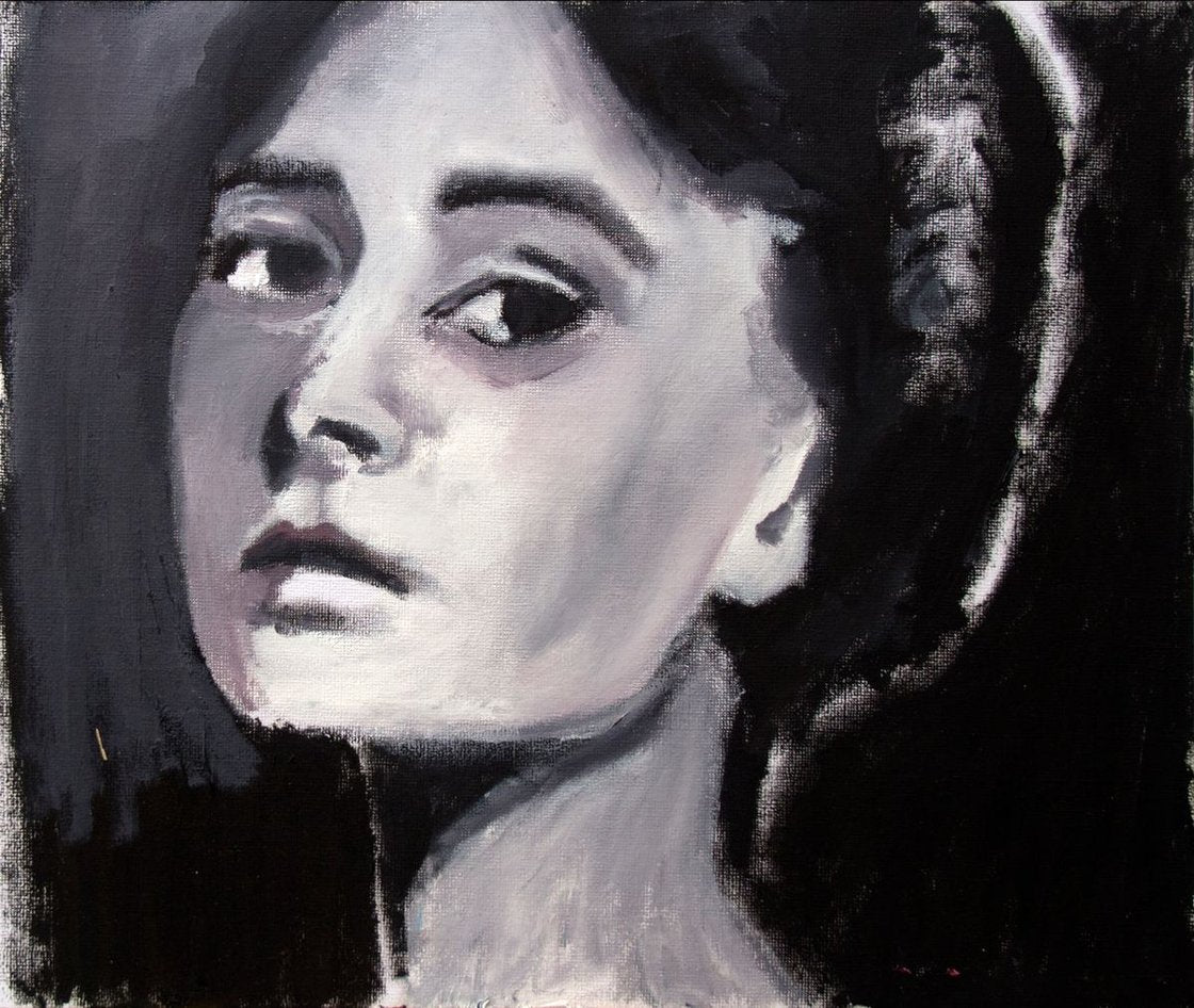 A Knowing Stare Oil On Paper 8.2x9.5 by Ryan Louder