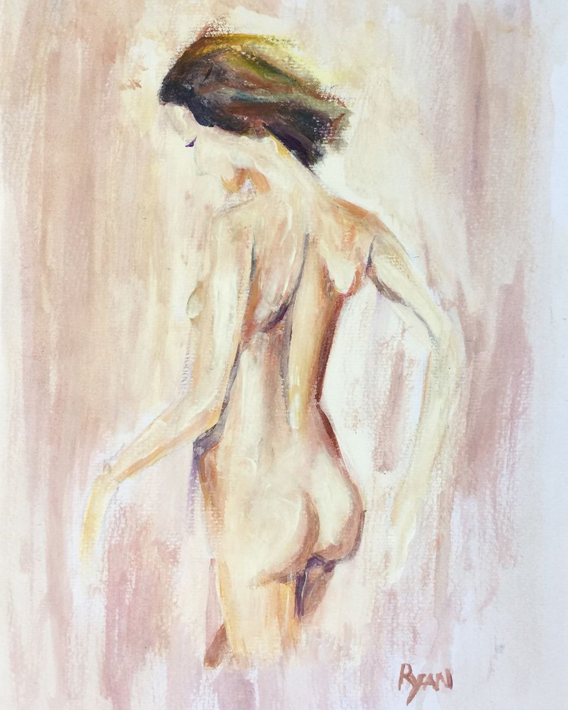 Naked from The Shower by Ryan Louder - Hahnemühle German Etching Fine Art Print