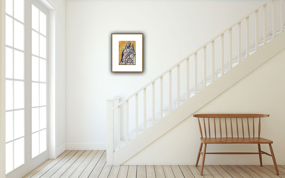 A painting titled 'Icons Built On Sticks by Ryan Louder' by Ryan Louder