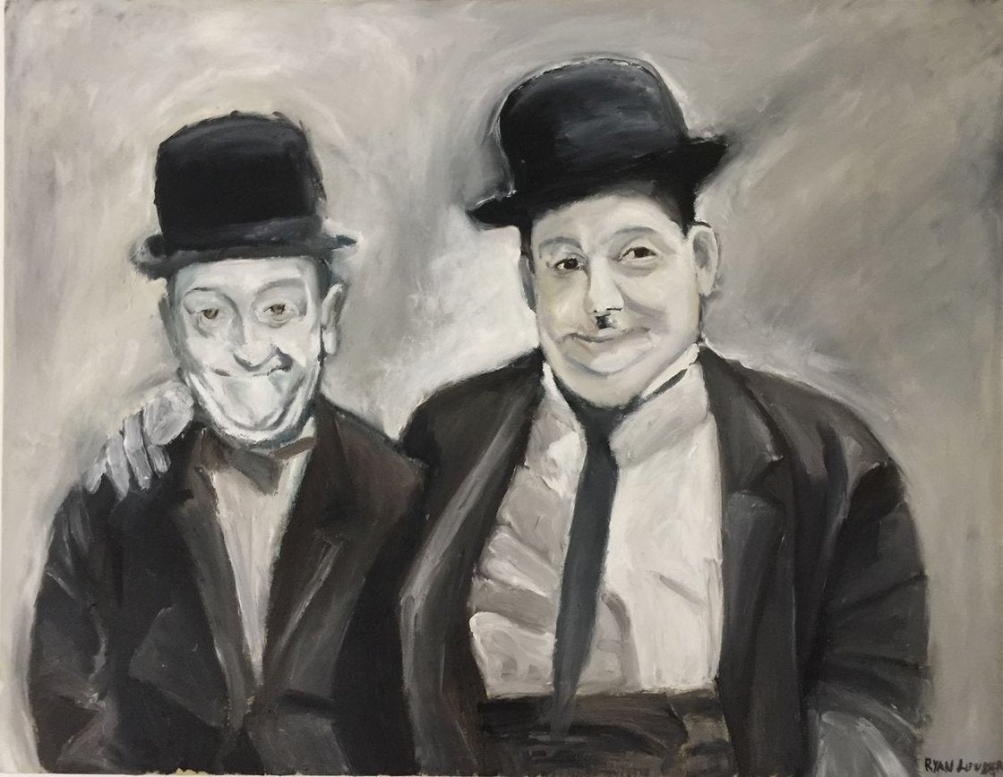 A painting titled 'Laurel and Hardy by Ryan Louder' by Ryan Louder
