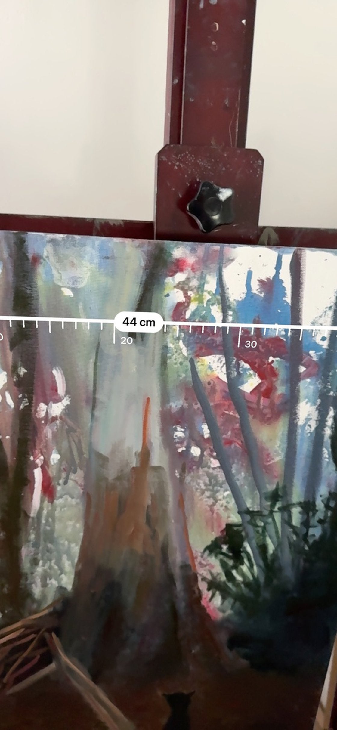 A painting titled 'Cat by the Eucalyptus Tree by Ryan Louder' by Ryan Louder