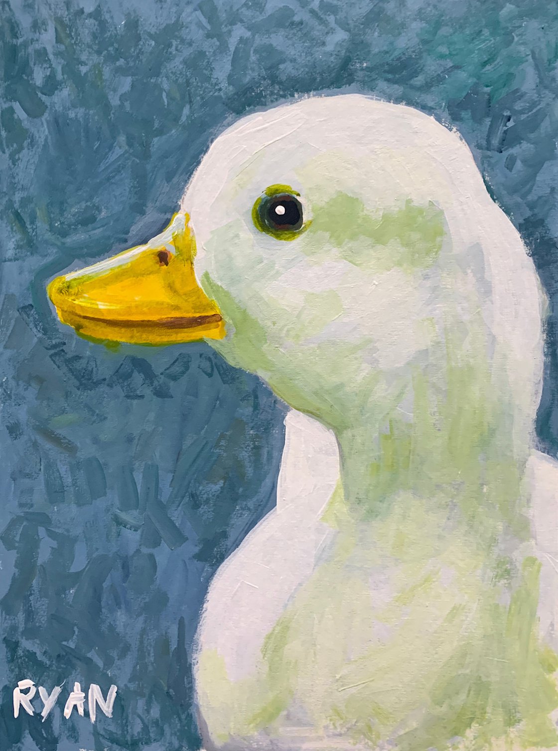 A painting titled 'Duck (Original Sold) by Ryan Louder' by Ryan Louder
