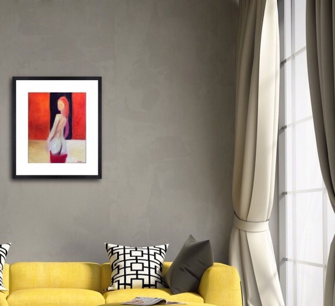 A painting titled 'Orange by Ryan Louder' by Ryan Louder