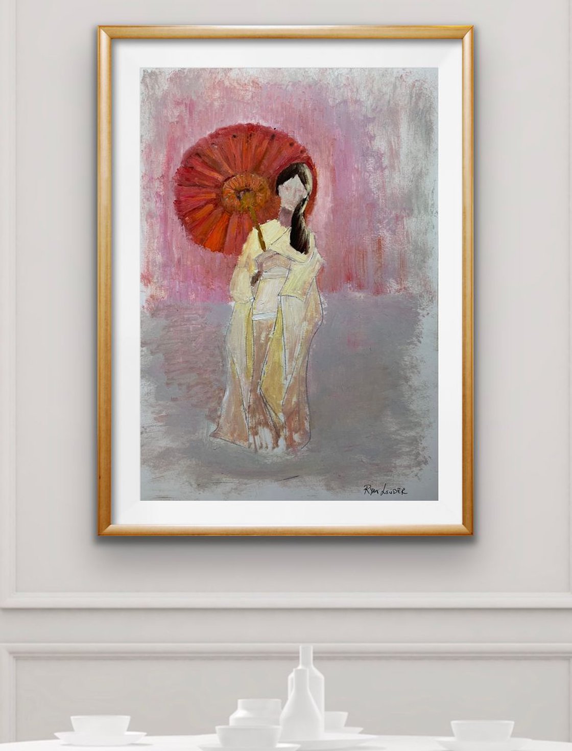 A painting titled 'Geisha Girl by Ryan Louder' by Ryan Louder