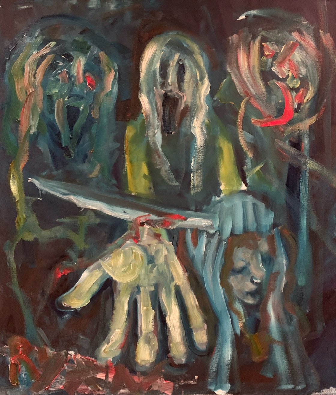 A painting titled 'Suicidal Control by Ryan Louder' by Ryan Louder