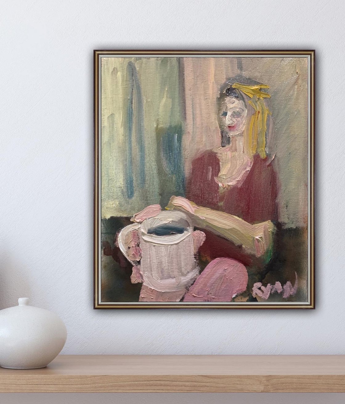 A painting titled 'Coffee In The Morning by Ryan Louder' by Ryan Louder
