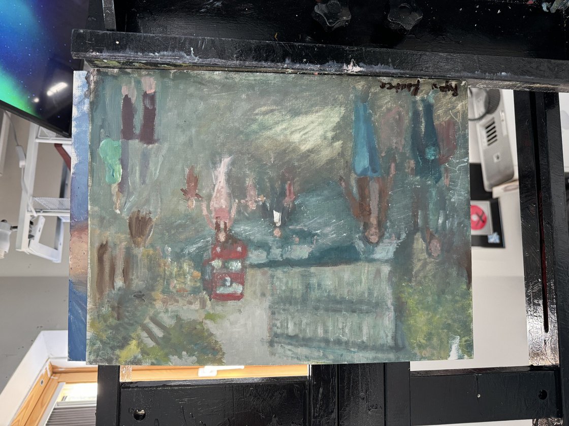 A painting titled 'London Road by Ryan Louder' by Ryan Louder