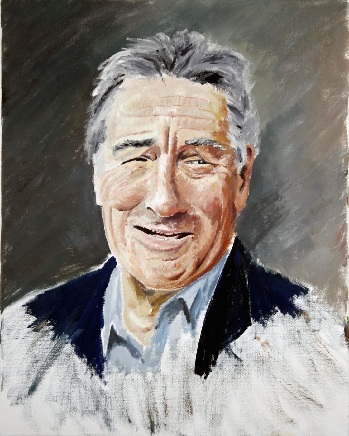 A painting titled 'Robert De Niro by Ryan Louder' by Ryan Louder