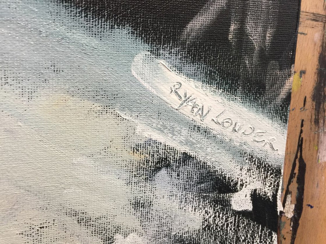 A painting titled 'Nude Back by Ryan Louder' by Ryan Louder
