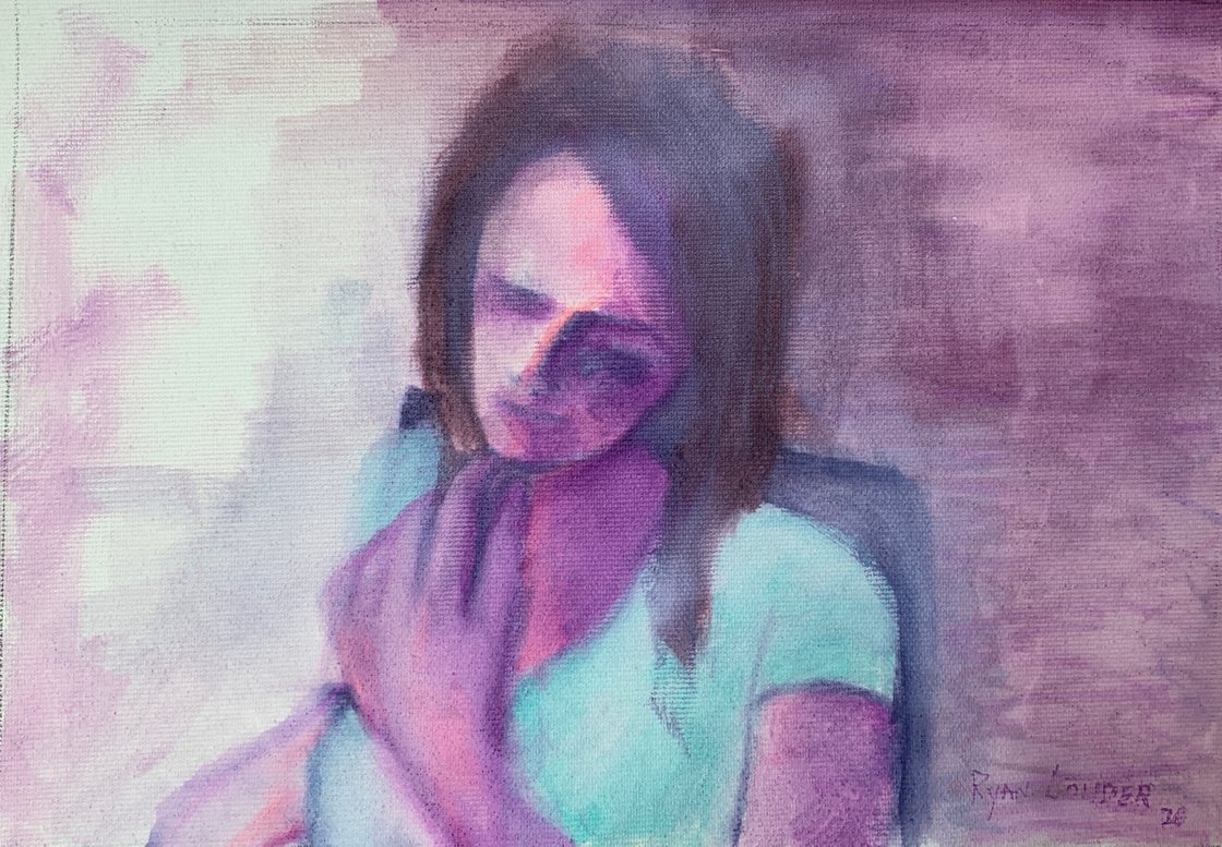 A painting titled 'Study Of Woman by Ryan Louder' by Ryan Louder