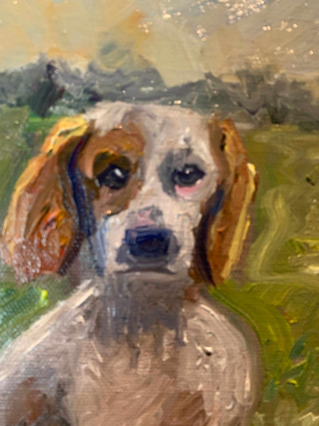 A painting titled 'Dog by Ryan Louder' by Ryan Louder