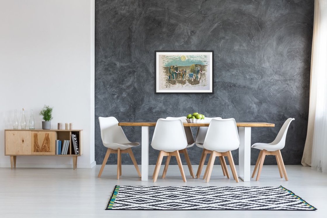 Elephants Study oil on paper 16x24 by Ryan Louder - Sold