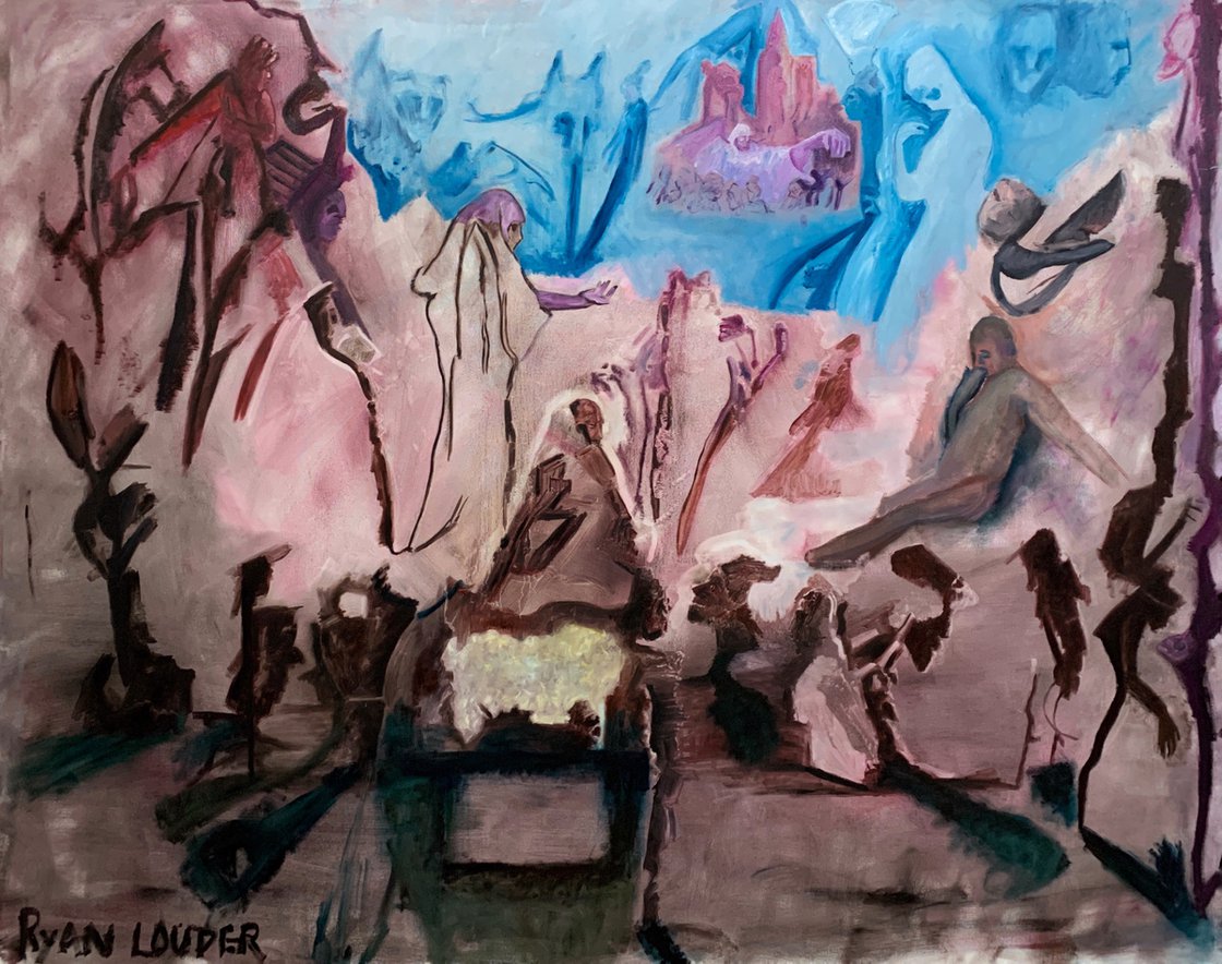 A painting titled 'In A Far Away Land by Ryan Louder' by Ryan Louder