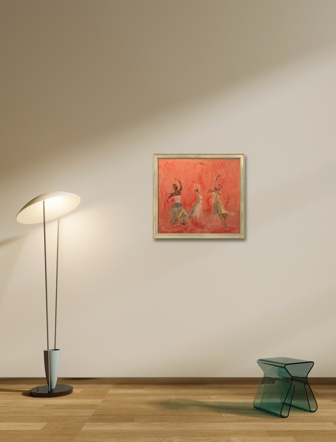 A painting titled 'Three Dancers by Ryan Louder' by Ryan Louder