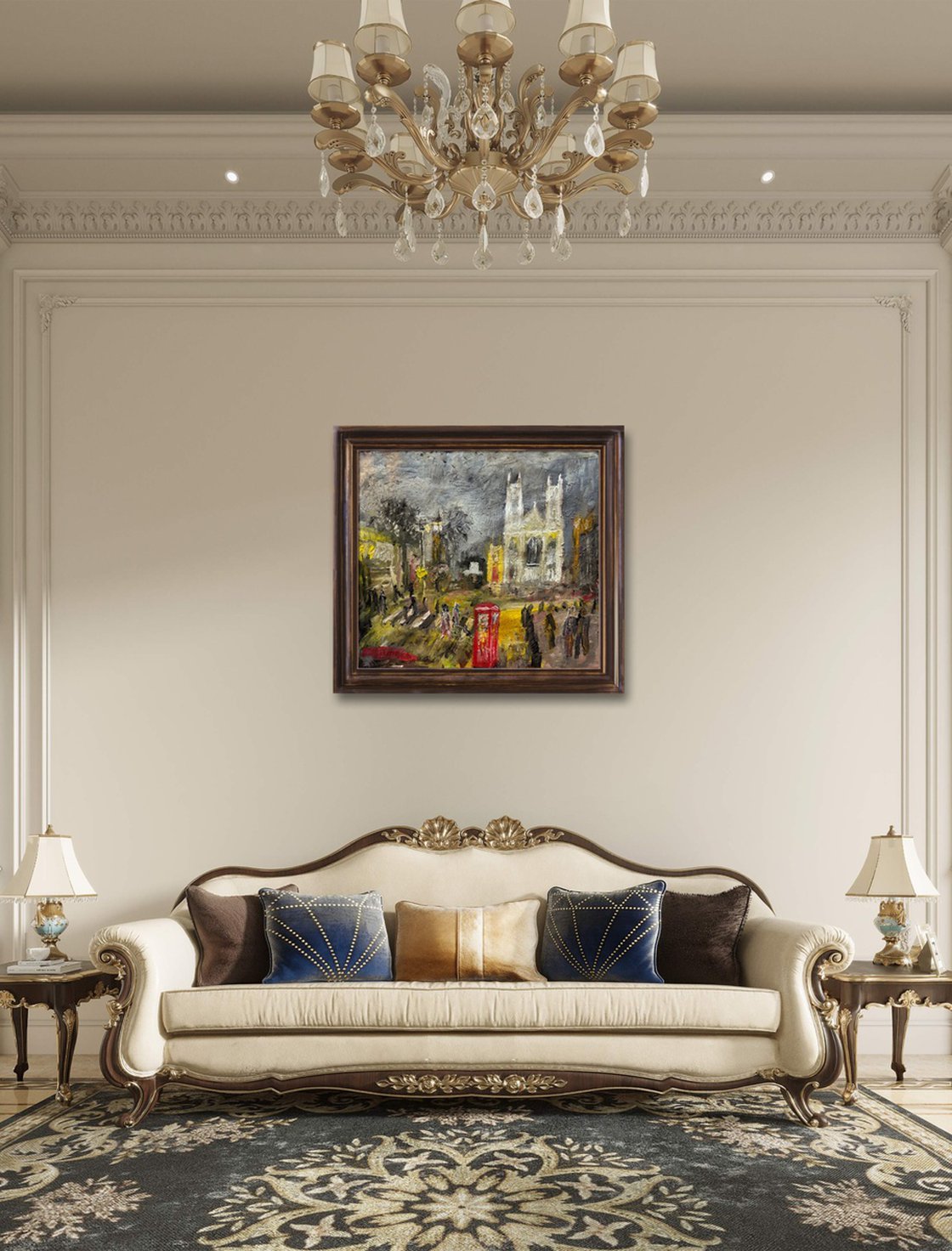 A painting titled 'Walking From London Victoria Westminster by Ryan Louder' by Ryan Louder