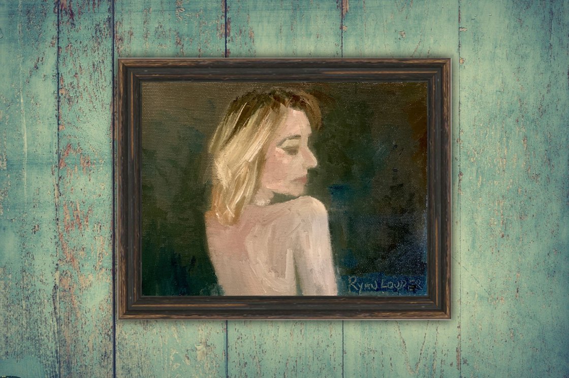A painting titled 'Nude Back Of A Woman by Ryan Louder' by Ryan Louder