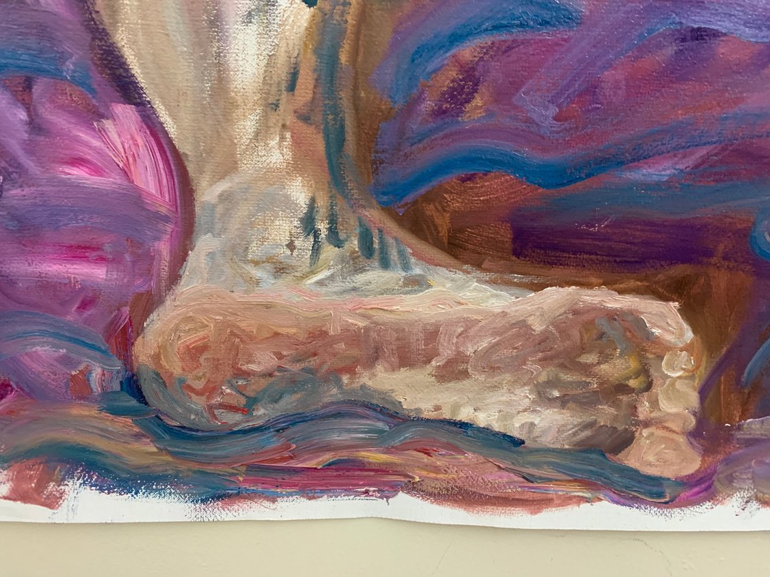 A painting titled 'Sleeping Model by Ryan Louder' by Ryan Louder