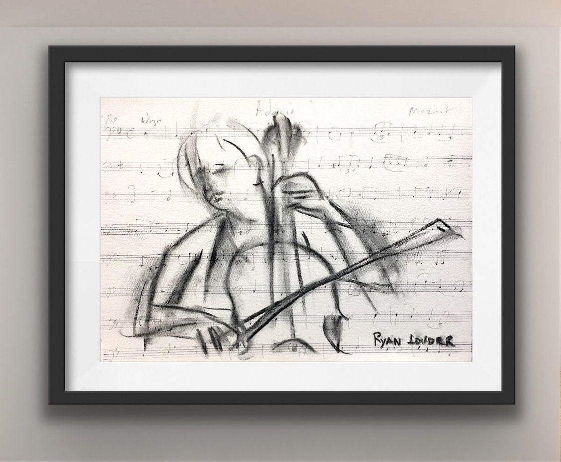 Cellist by Ryan Louder - Hahnemühle German Etching Fine Art Print