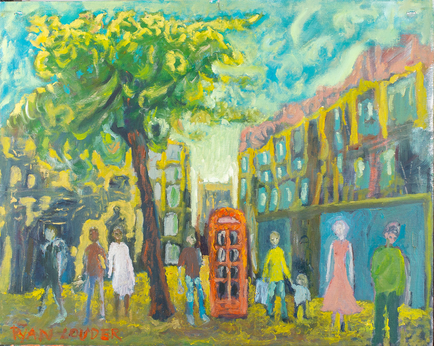 A painting titled 'The Phone Box' by London Paintings