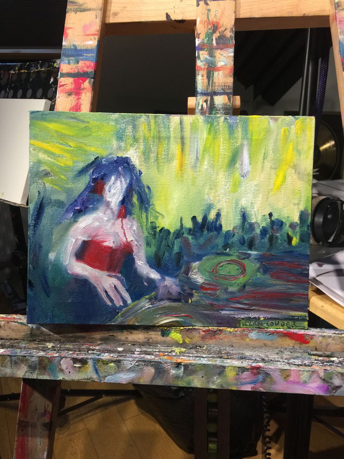 EDM - Oil On Canvas 9x12 by Ryan Louder