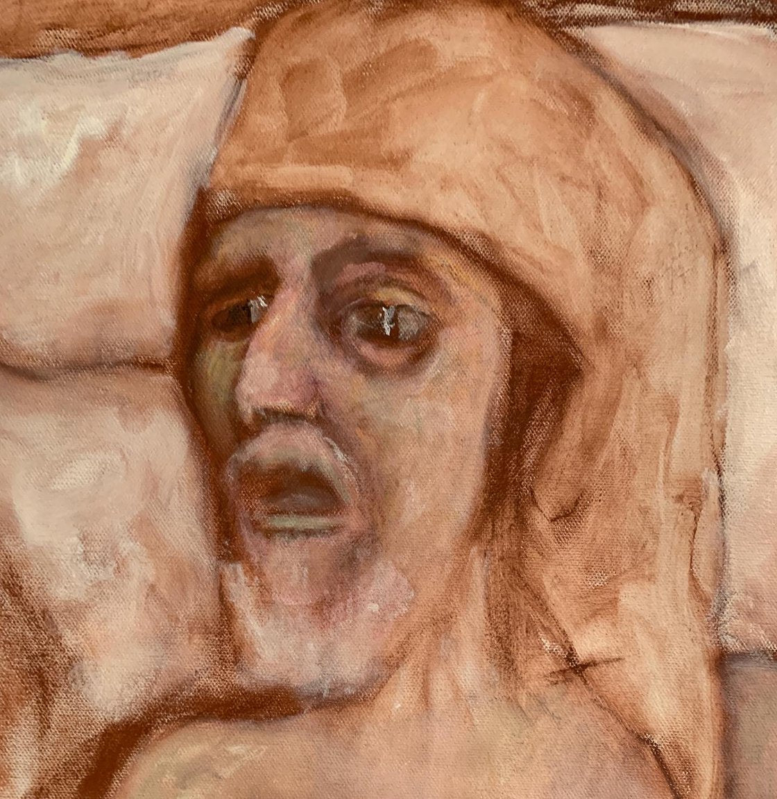 A painting titled 'The Enforced Marriage Of Sarah Blacksmith by Ryan Louder' by Ryan Louder