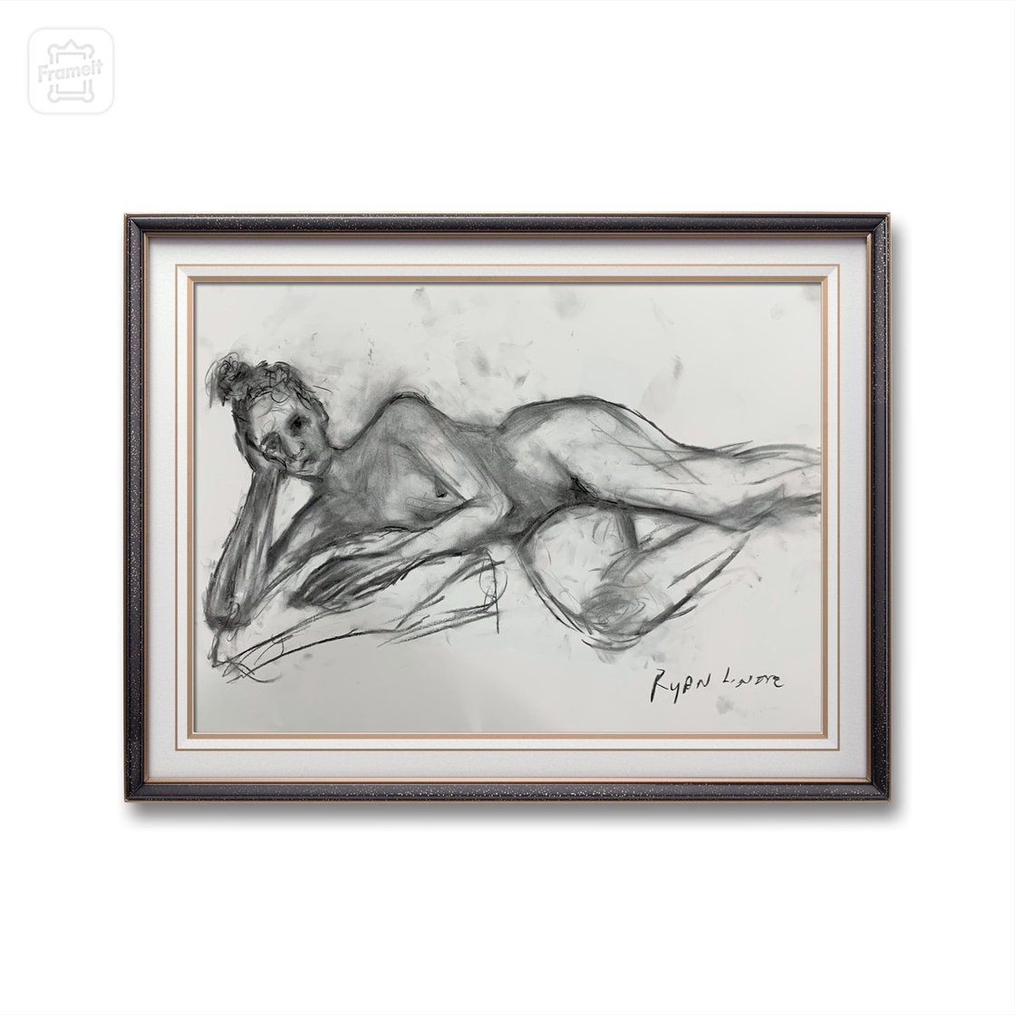 A painting titled 'Nude Study of Sandra 2 by Ryan Louder' by Ryan Louder