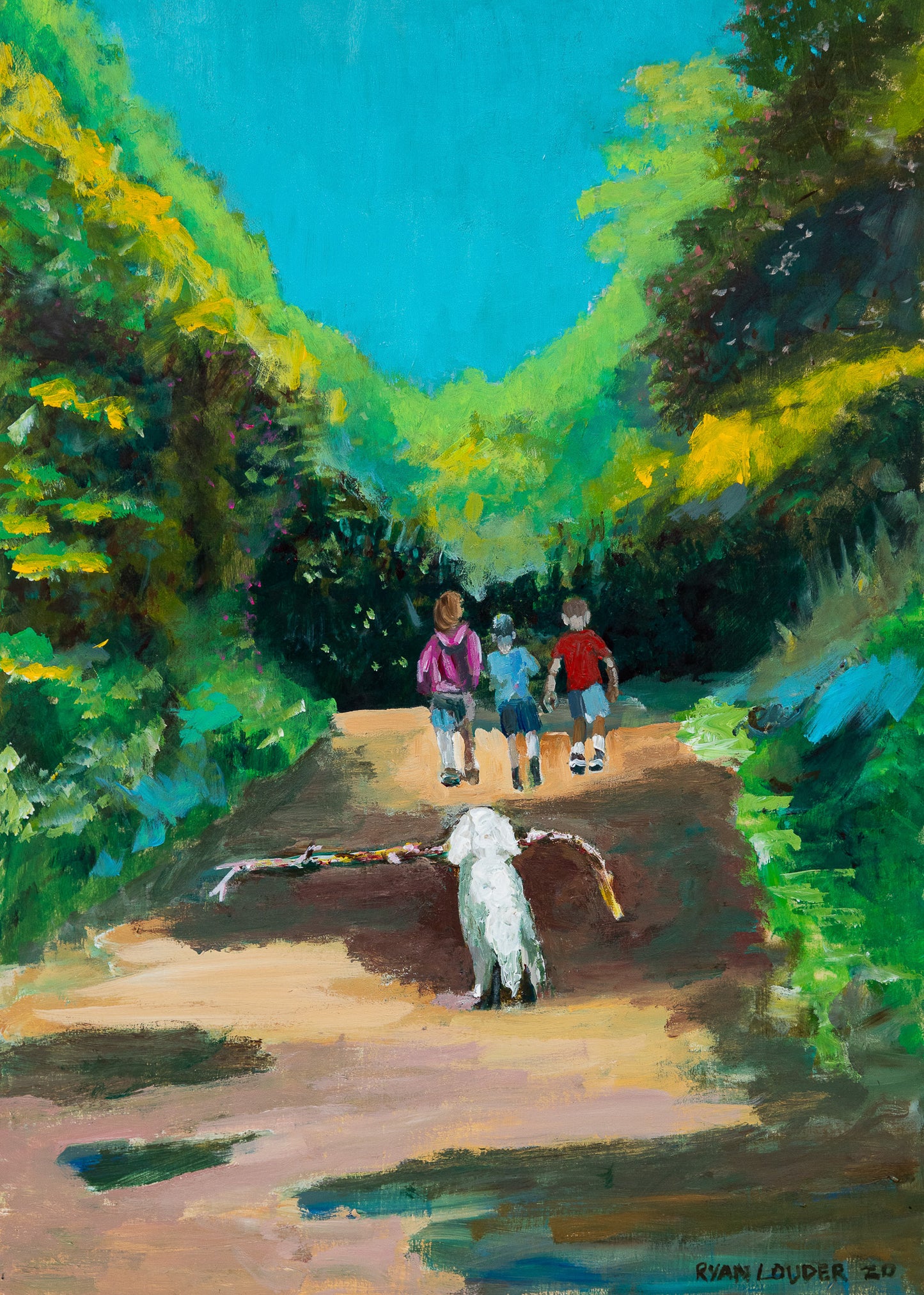 A painting titled 'The Determined Dog' by London Paintings