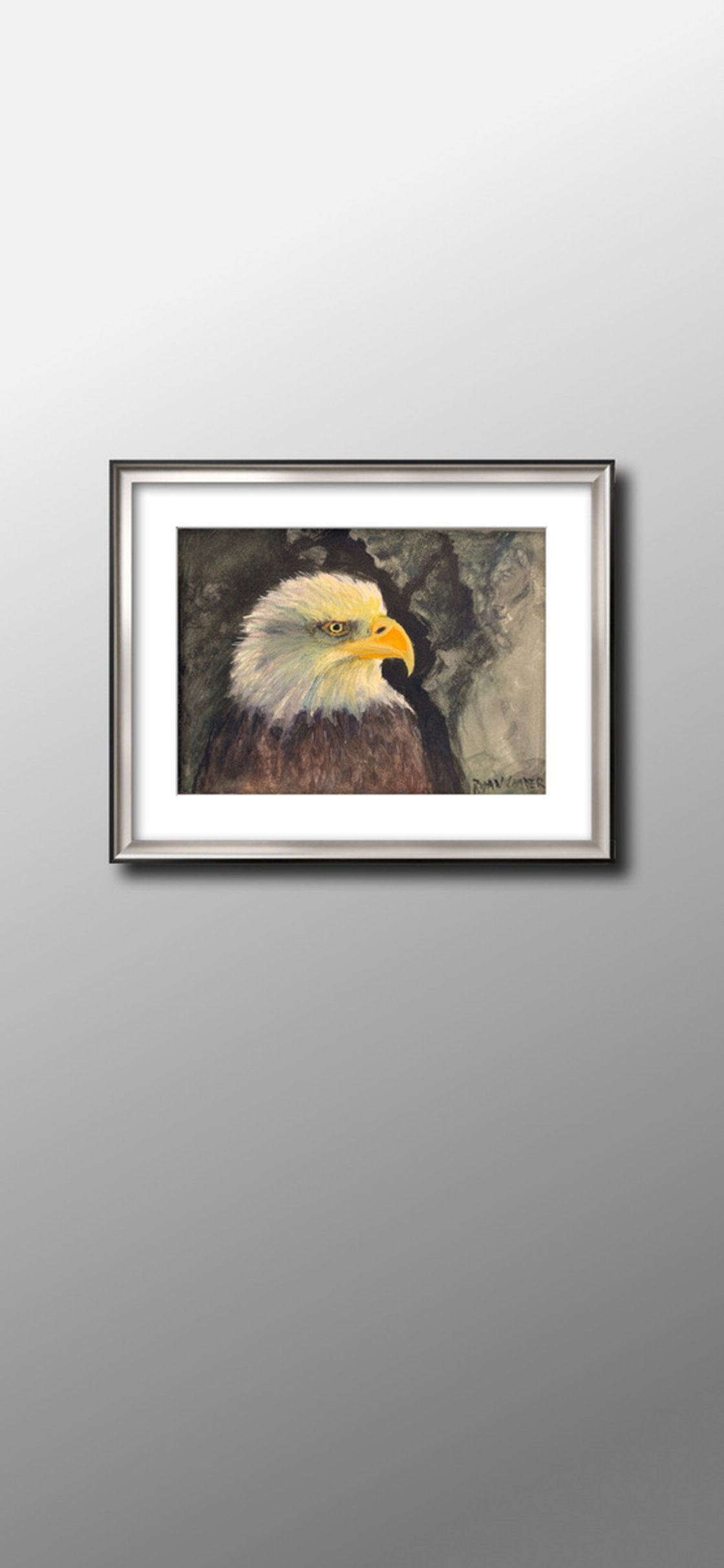A painting titled 'Eagle Study by Ryan Louder' by Ryan Louder