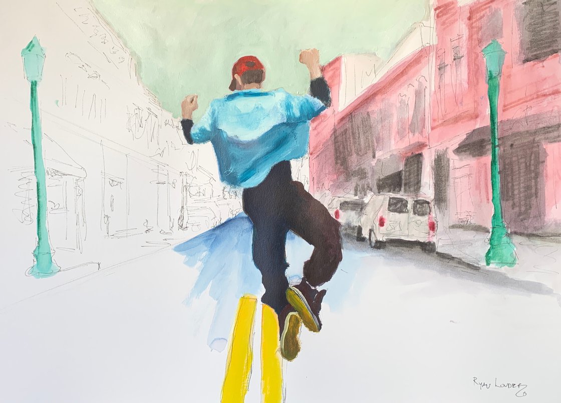 Dancing In The Street 17x24 by Ryan Louder - Sold