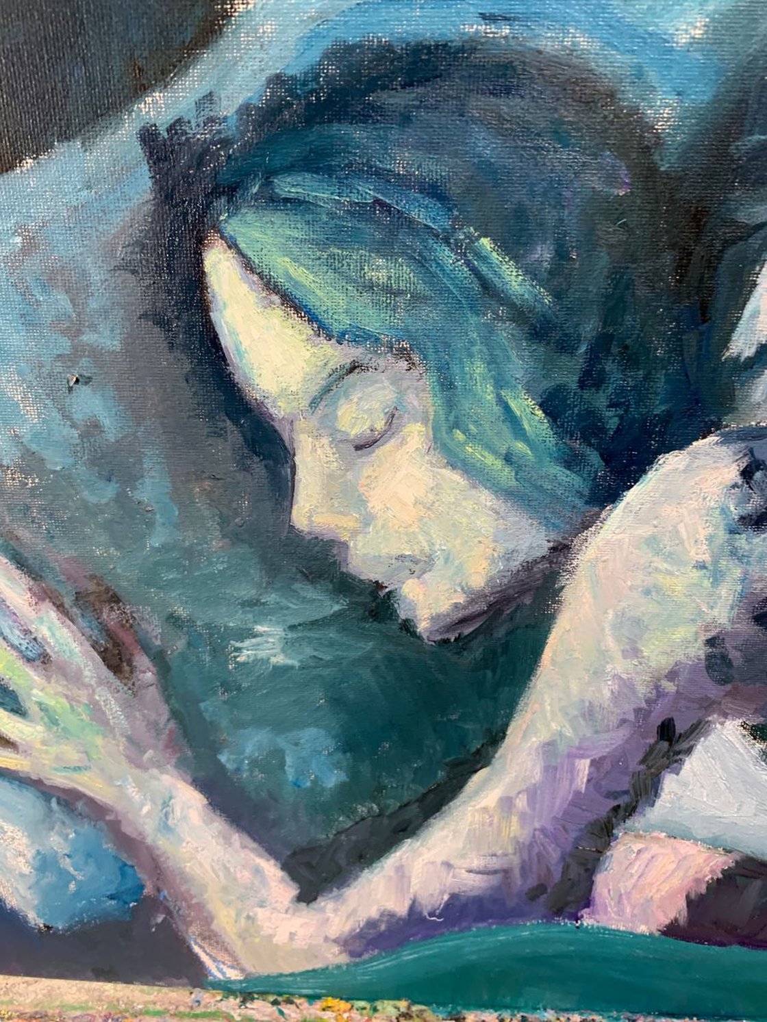 A painting titled 'Lovers by Ryan Louder' by Ryan Louder