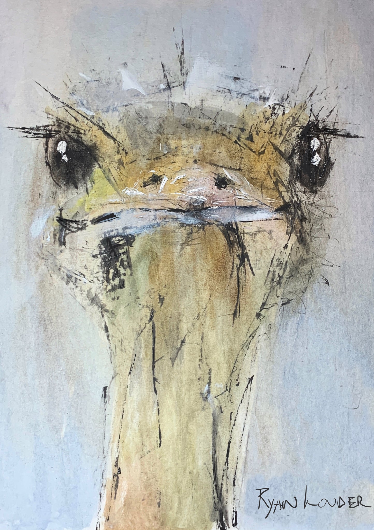 A painting titled 'Ostrich' by London Paintings