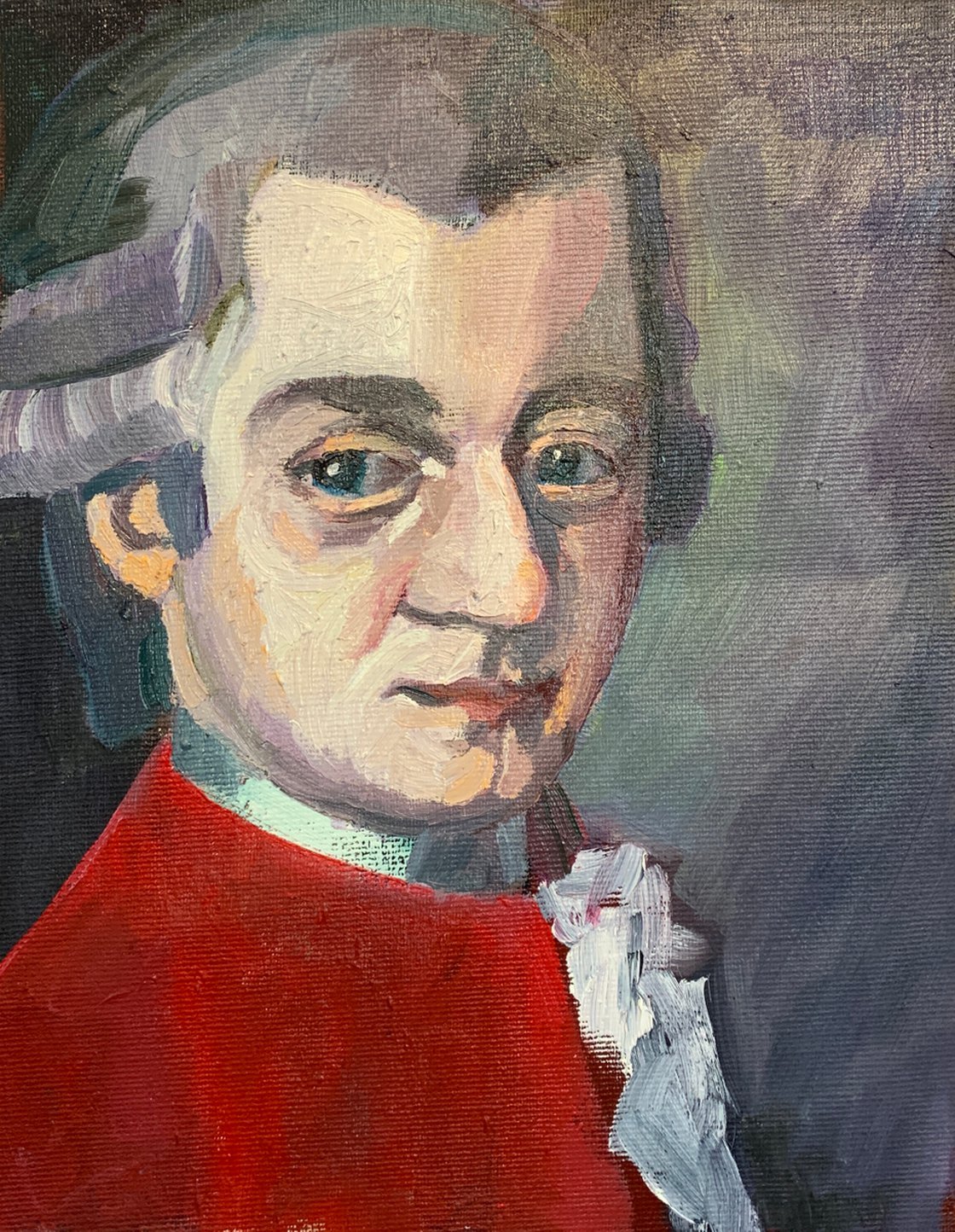 Mozart study in oil by Ryan Louder