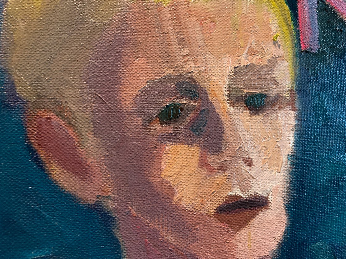 A painting titled 'Oliver Twist by Ryan Louder' by Ryan Louder