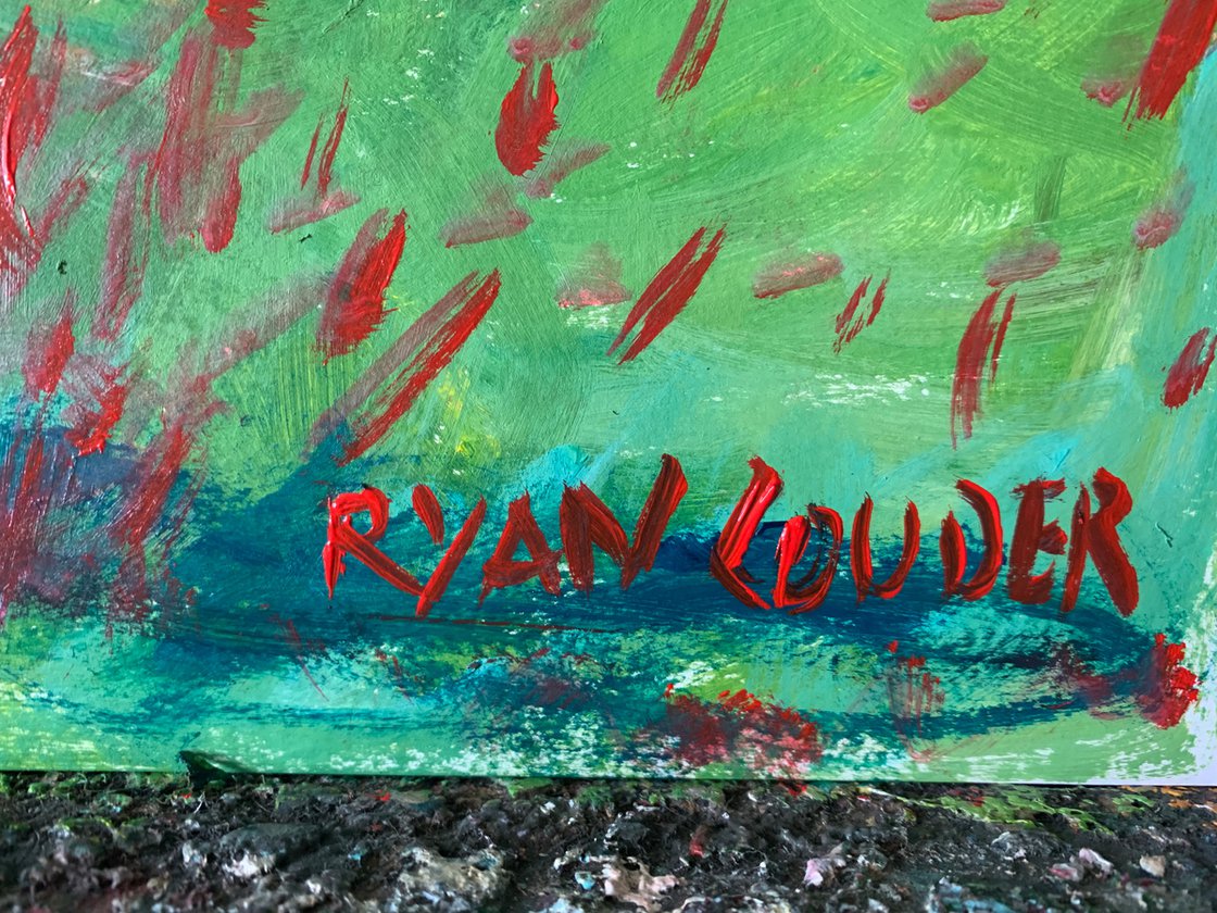 A painting titled 'Farmer Asleep On A Summers Day by Ryan Louder' by Ryan Louder