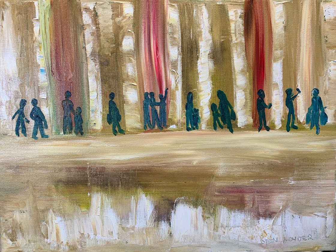 A painting titled 'Late Night Shopping by Ryan Louder' by Ryan Louder