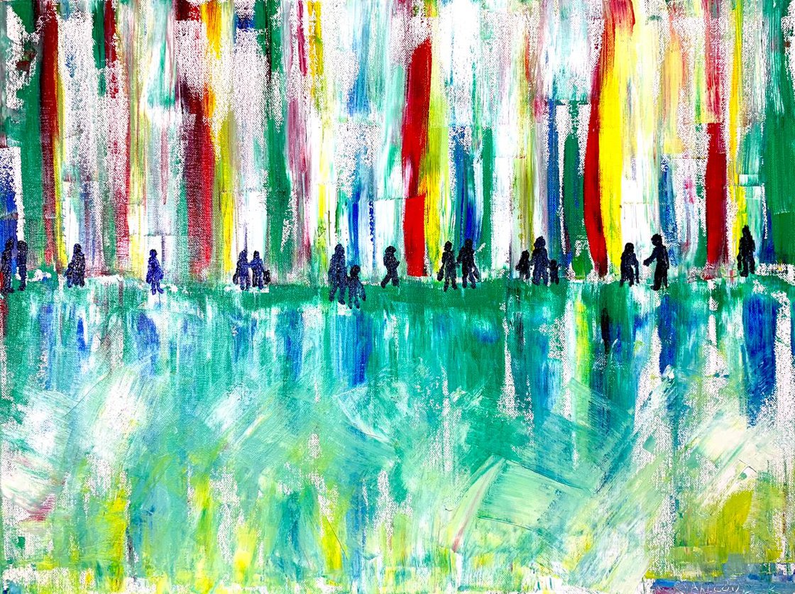 A painting titled 'London Shopping 2 by Ryan Louder' by Ryan Louder