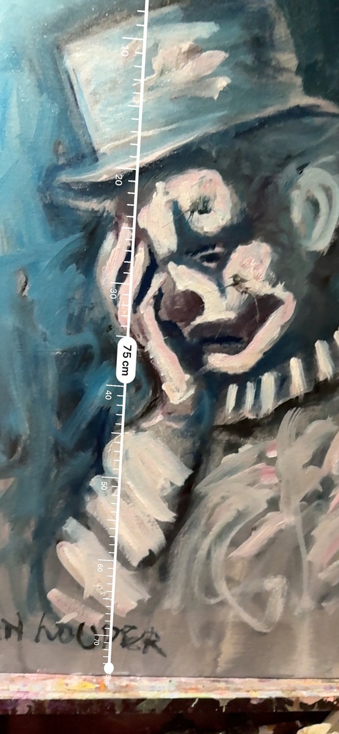 A painting titled 'The Politician by Ryan Louder' by Ryan Louder