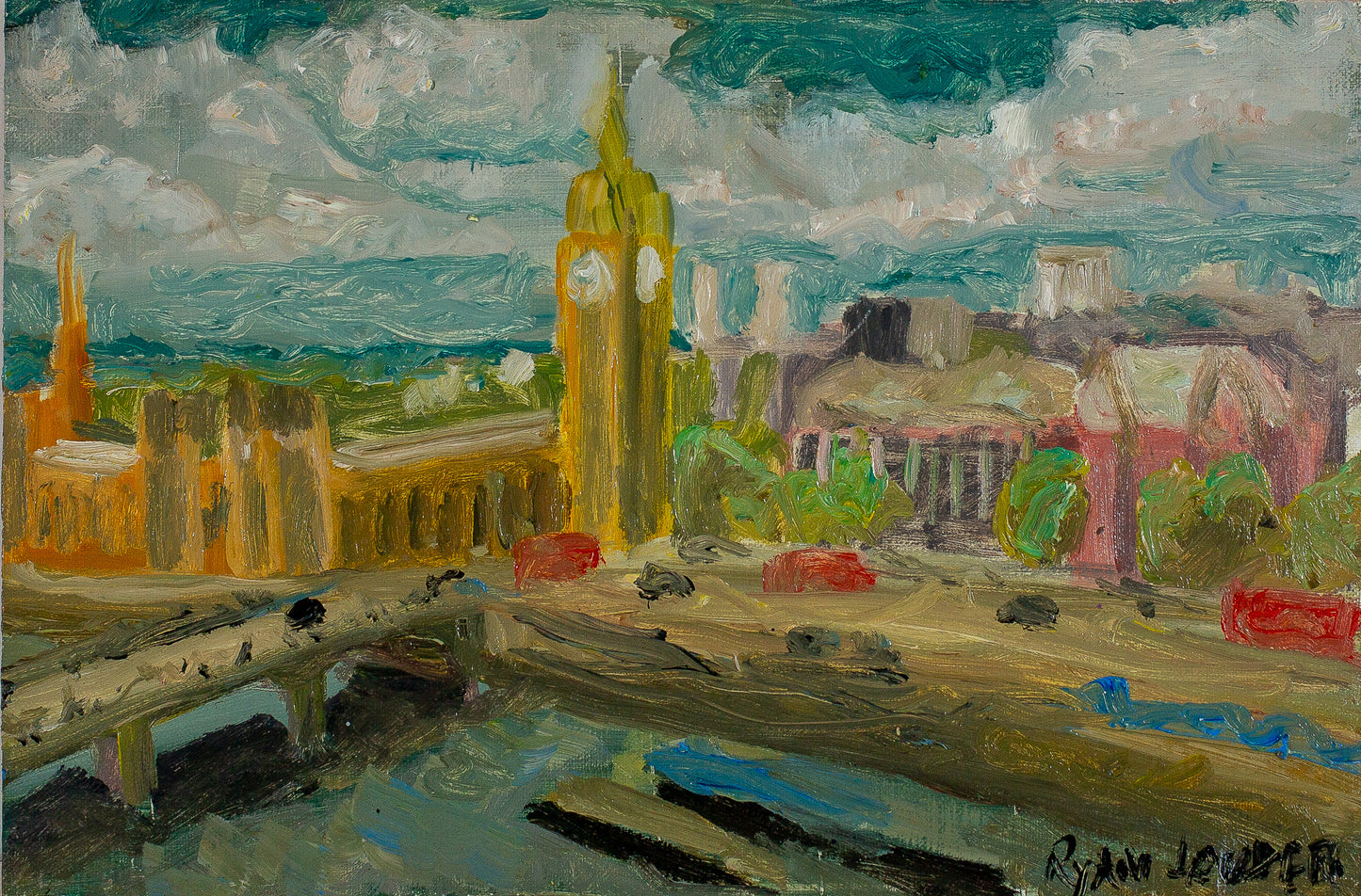 A painting titled 'London In The Sun' by London Paintings