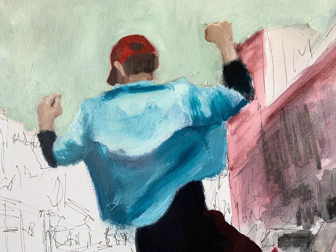 Dancing In The Street 17x24 by Ryan Louder - Sold