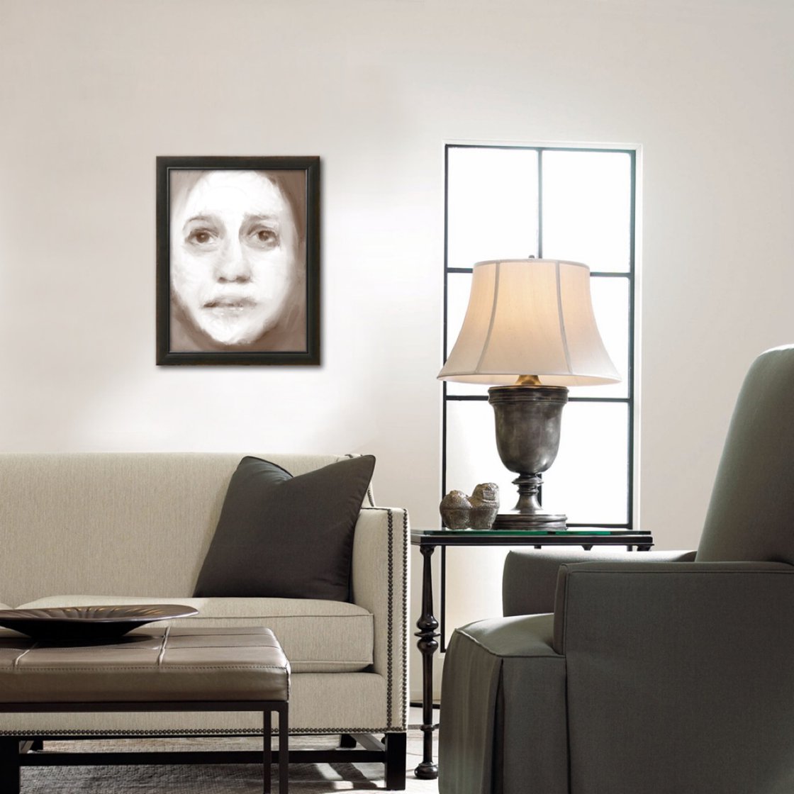 A painting titled 'A Beautiful Face by Ryan Louder' by Ryan Louder