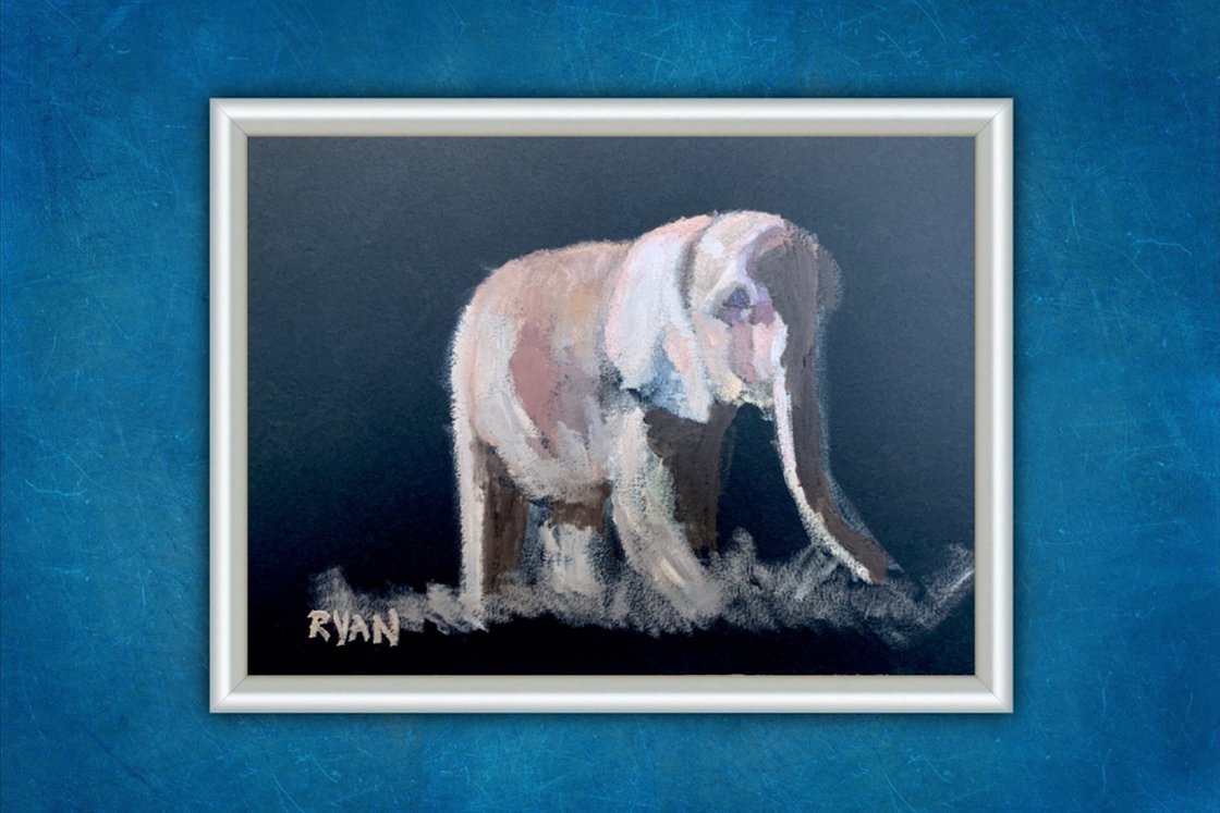 Baby Elephant by Ryan Louder - Hahnemühle German Etching Fine Art Print