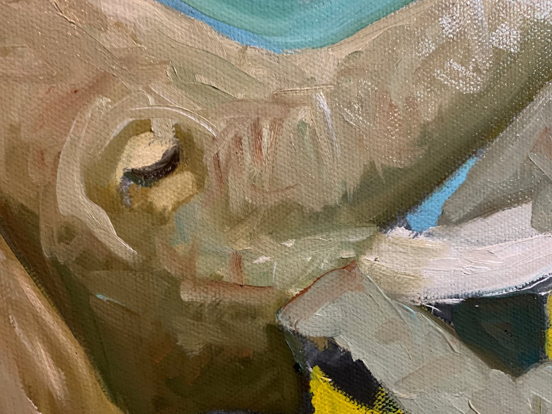 A painting titled 'Friends by Ryan Louder' by Ryan Louder