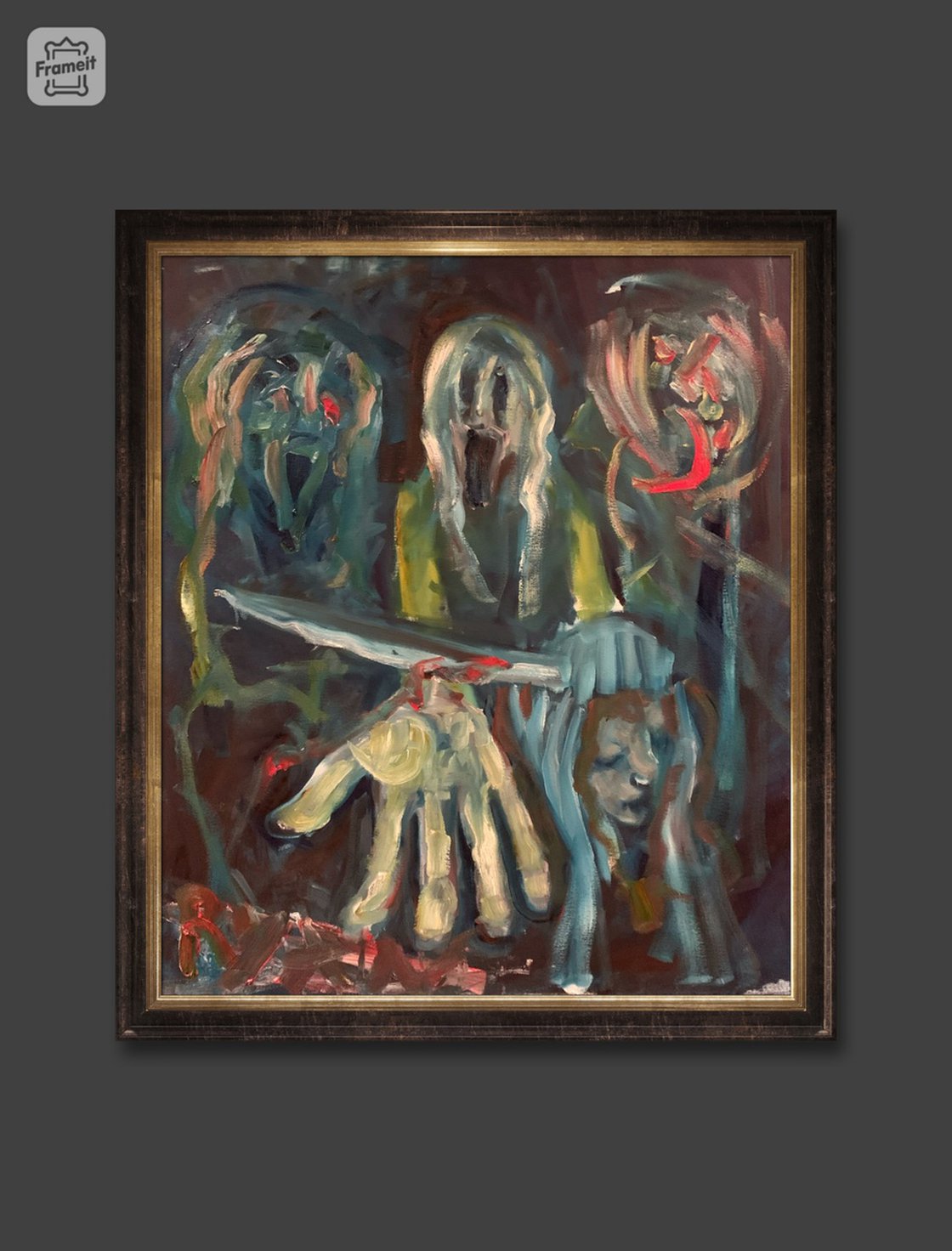 A painting titled 'Suicidal Control by Ryan Louder' by Ryan Louder