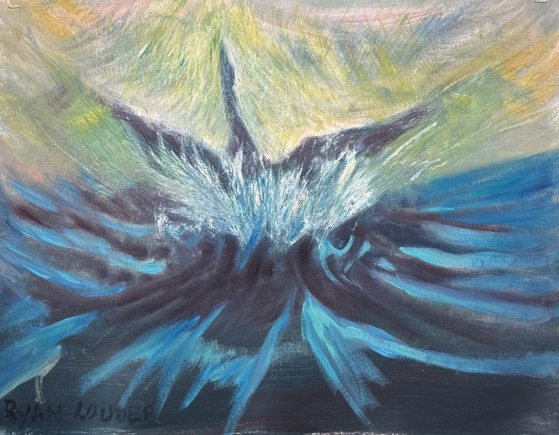 A painting titled 'Lifting Sprits by Ryan Louder' by Ryan Louder