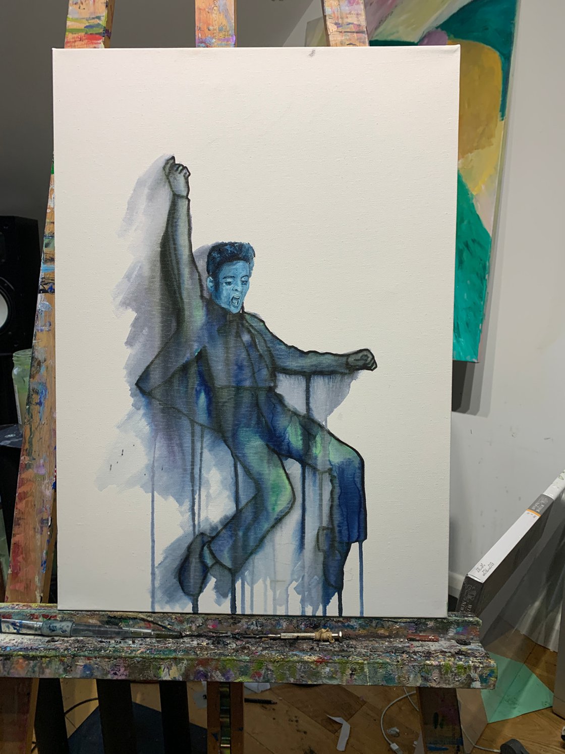 A painting titled 'Elvis by Ryan Louder' by Ryan Louder